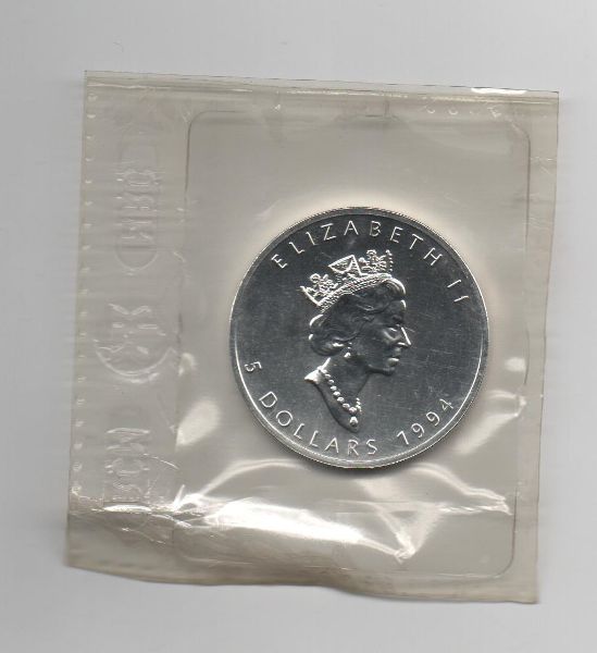 CANADA DEL AÑO 1994 DE 5 DOLARES